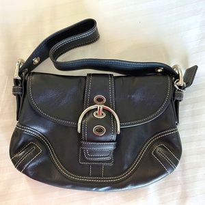 COACH Black Leather Shoulder Bag